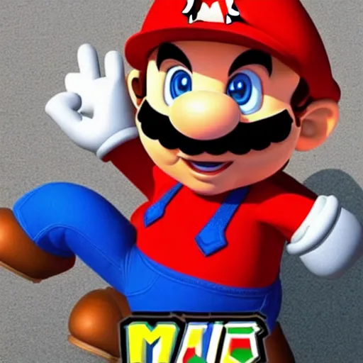 Image similar to super mario in real life