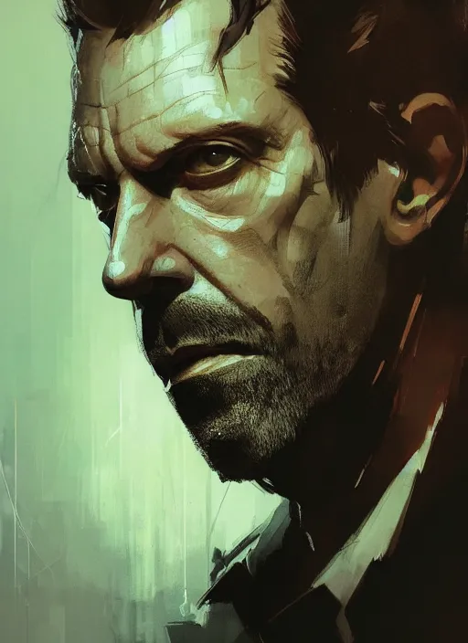 Image similar to portrait of Gregory House, dramatic lighting, illustration by Greg rutkowski, yoji shinkawa, 4k, digital art, concept art, trending on artstation