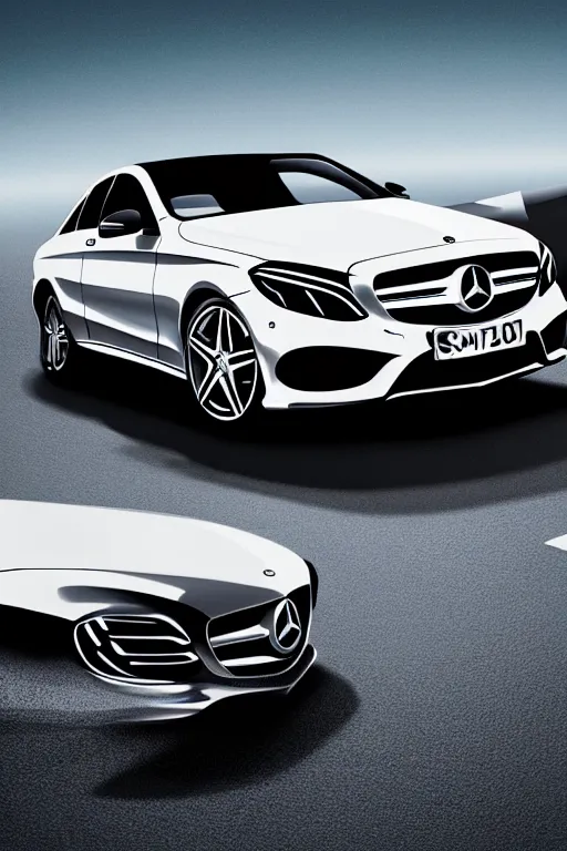 Image similar to advertising illustration for mercedes