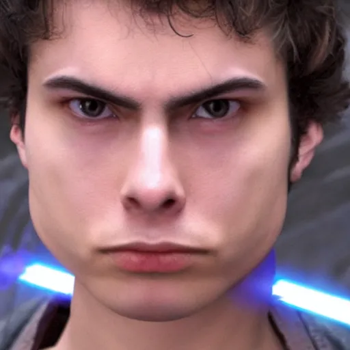 Image similar to angry, pissed off, elliot rodger as anakin skywalker in star wars episode 3, 8k resolution, full HD, cinematic lighting, award winning, anatomically correct