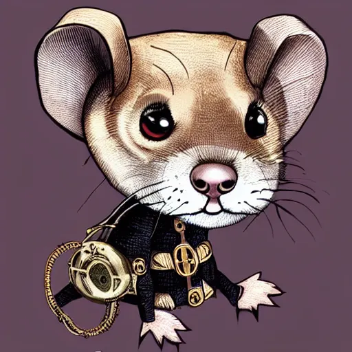 Image similar to steampunk ferret in tophet art