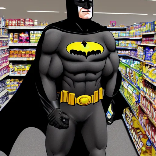 Prompt: Batman In a target buying groceries, HD, high resolution, hyper realistic, 4k, intricate detail