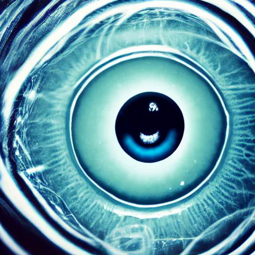 Image similar to eyeball underwater, award winning cyan and white photography, high contrast, high definition