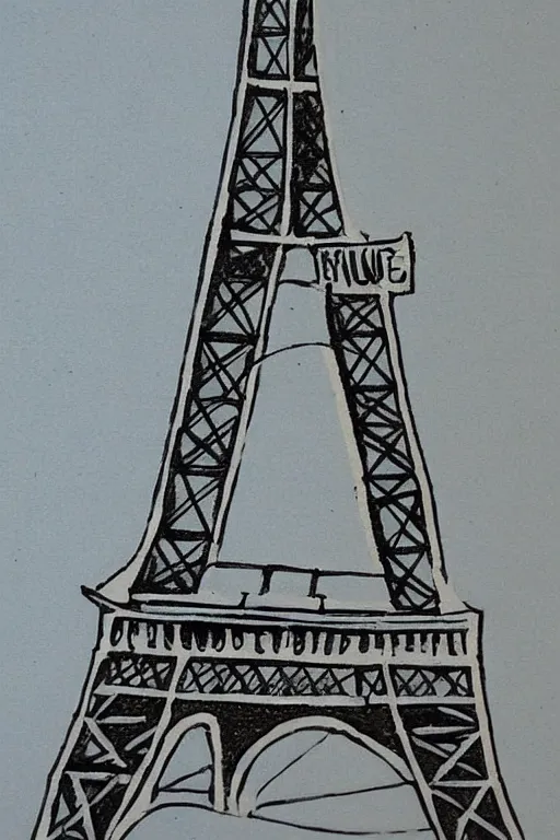 Image similar to mid century modern eiffel tower by julia pinkham artist and bernard simunovic