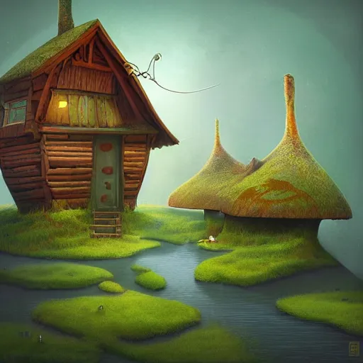 Prompt: exotic vacation cabin by gediminas pranckevicius