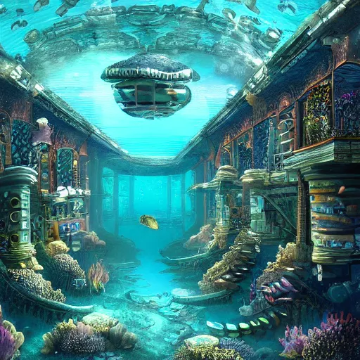 Prompt: underwater city