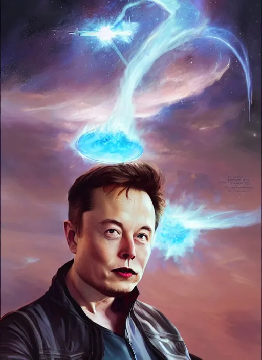 Prompt: elon musk as a electric space mage by vladimir volegov and alexander averin and peder mørk mønsted and ross tran and raphael lacoste