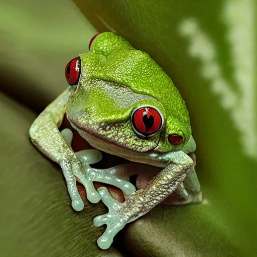 Prompt: cute mossy tree frog going to school, octane render, cute