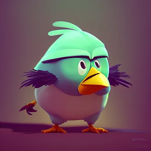Image similar to an angry bird:: by beeple and James Gilleard and Justin Gerard :: ornate, dynamic, particulate, intricate, elegant, highly detailed, centered, artstation, smooth, sharp focus, octane render, 3d