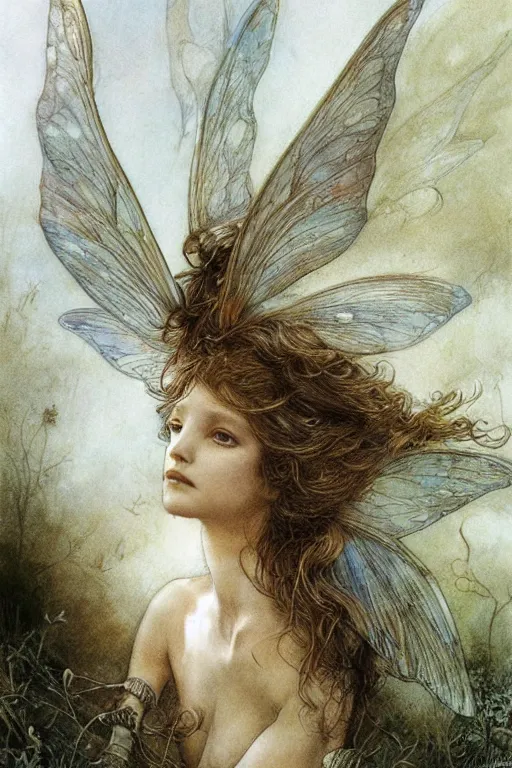 Prompt: a faerie by alan lee and jean - baptiste monge, ultra realistic, 8 k