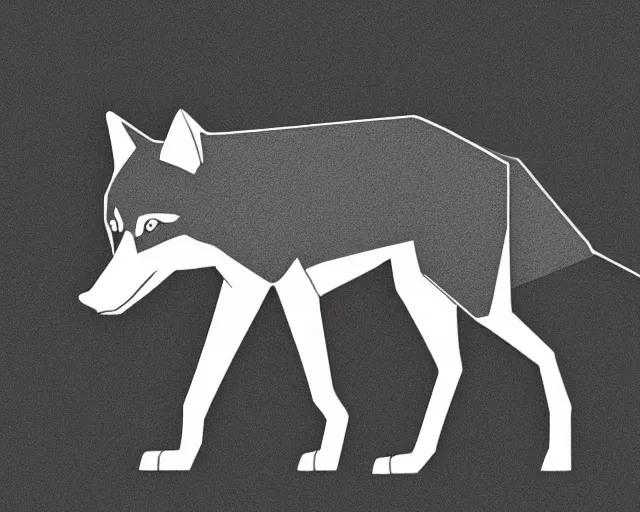 Image similar to professional digital art of a full-body outline of a wolf, very simple, no color, high quality, HD, 8K,