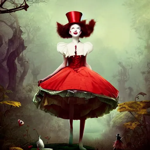 Image similar to alice in wonderland, by ray caesar, trending on artstation hq, deviantart, pinterest, 4 k uhd image