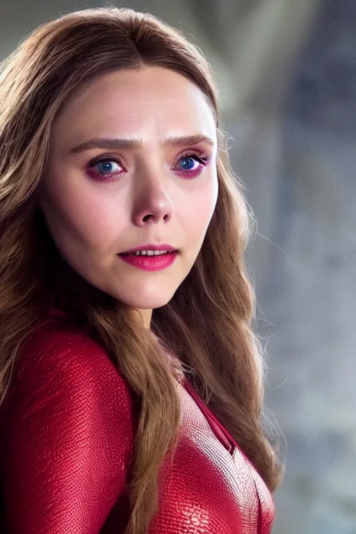 Image similar to Scarlet Witch, Elizabeth Olsen, 8k, highly detailed