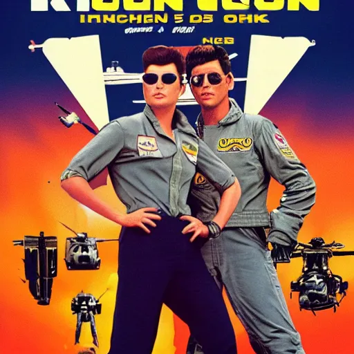 Image similar to The Incredible poster for KITCHEN GUN vs TOP GUN universalpictures 4k