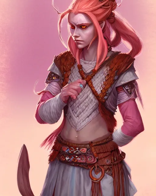 soft pretty female firbolg dungeons and dragons long | Stable Diffusion ...