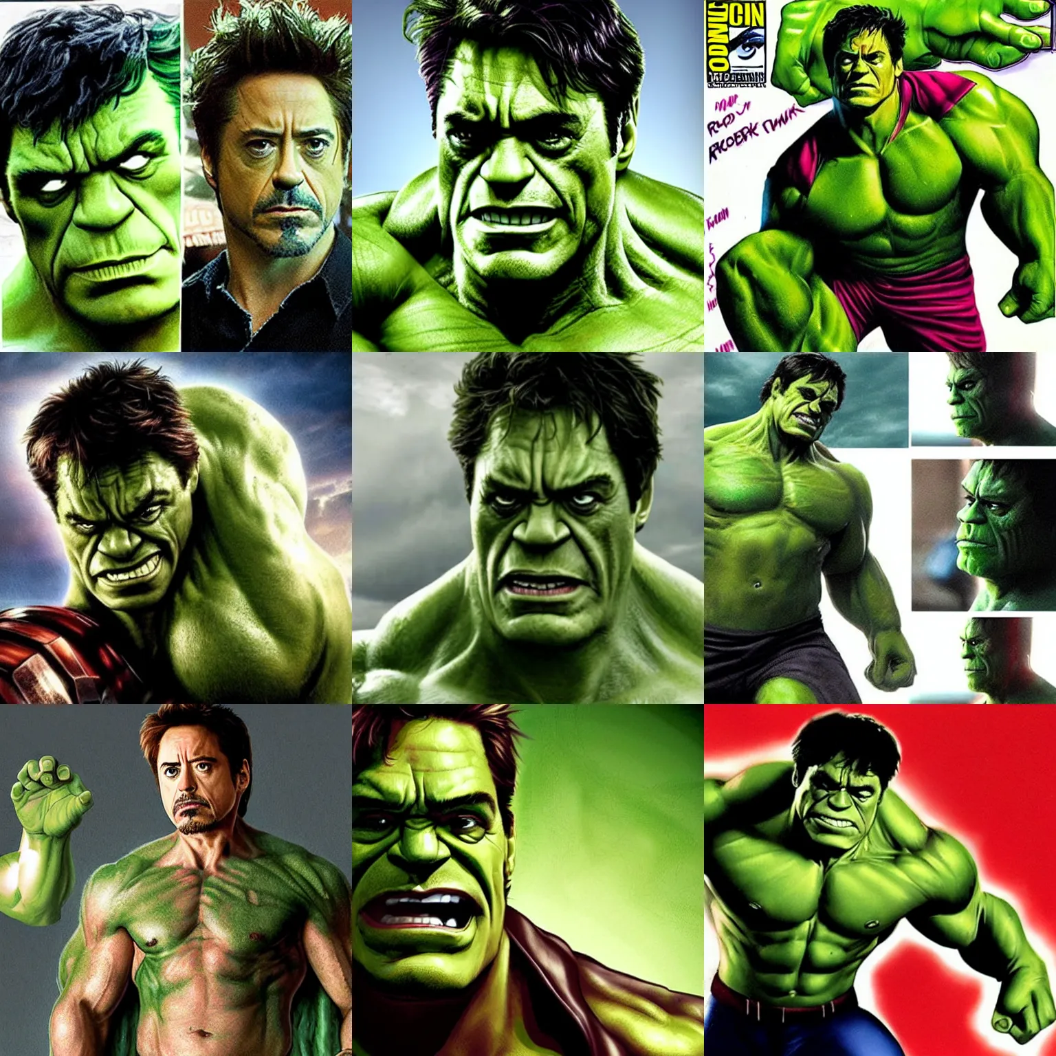 Prompt: Robert Downey jr as the Hulk