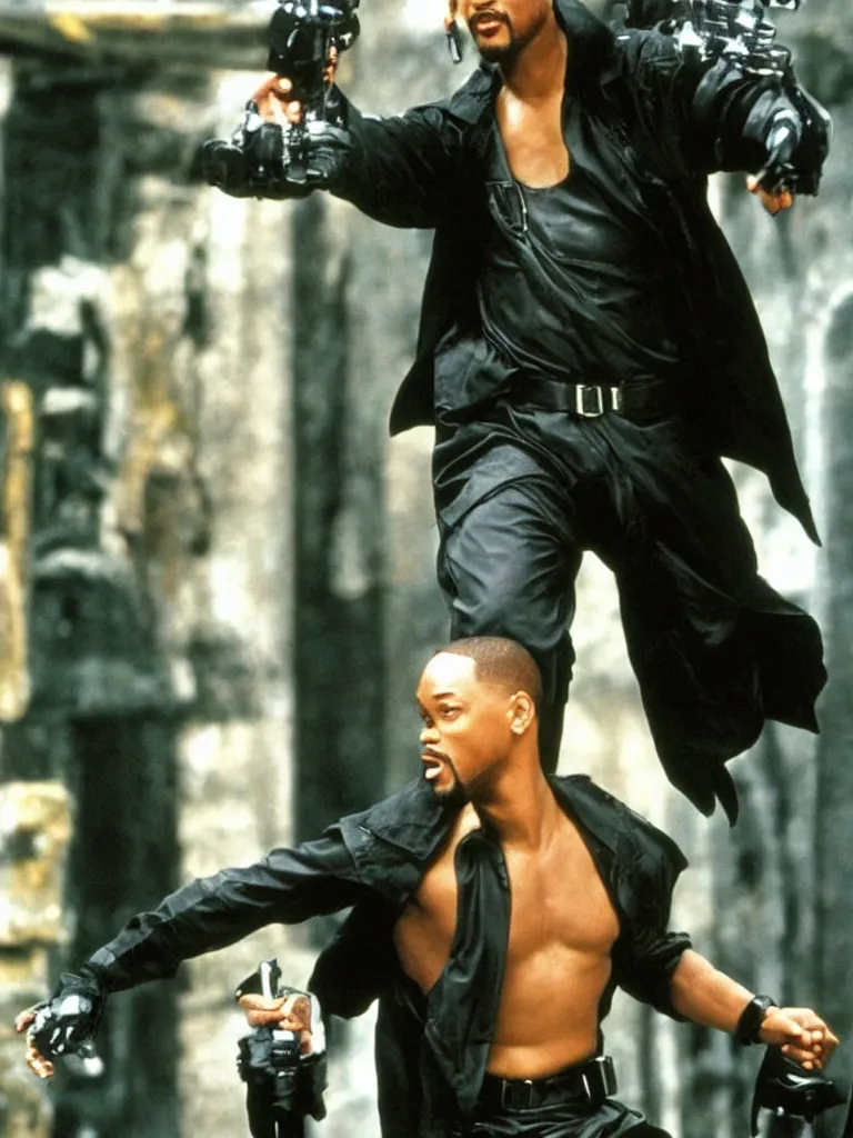 Prompt: Will Smith as Neo from the matrix