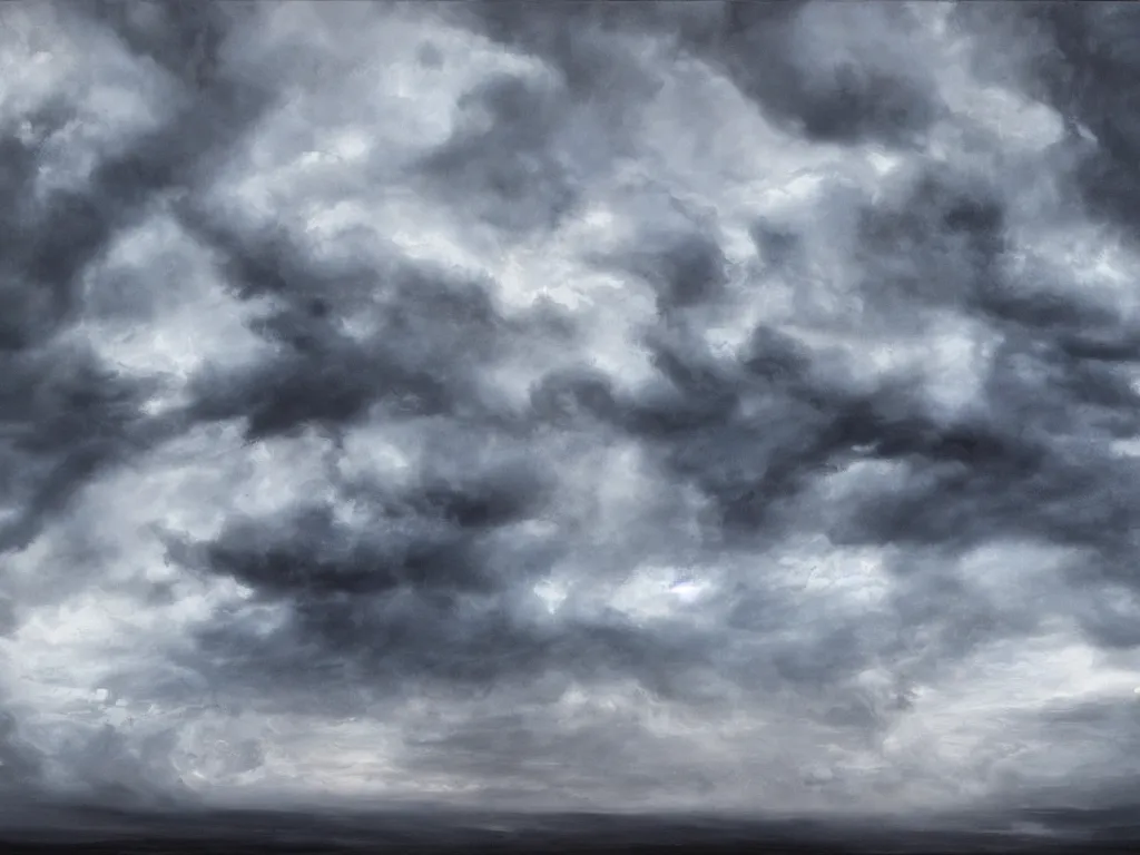 Image similar to cloudscape. very detailed dark super storm, hyper realistic david holland clouds, impressive, magical, very atmospheric, smoke boiling, cinematic, deep, very high complexity, stunning, dramatic masterpiece, iridescent, chiaroscuro, in the style of laura den hertog and michael creese, very detailed. 4 k