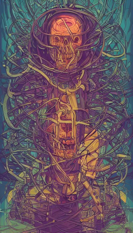 Image similar to Vecna , futurism, da vinci, Dan Mumford, Josan Gonzalez