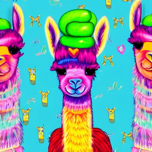 Image similar to llama in pyjamas by lisa frank