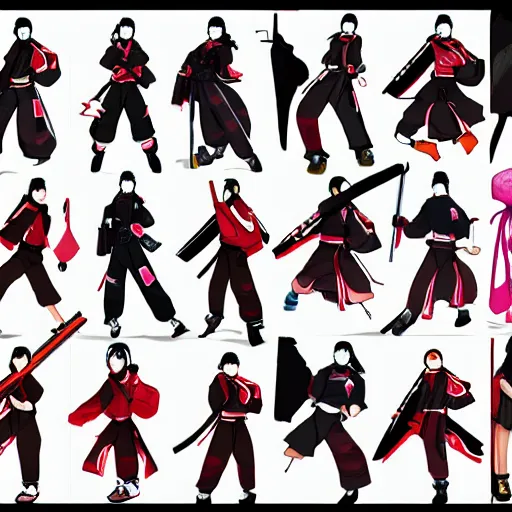 Image similar to kunoichi in the style of yaegashi nan