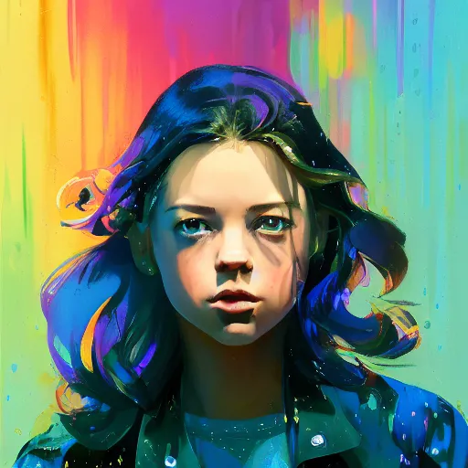 Image similar to half - electric sydney sweeney in rain, cute - fine - face, pretty face, oil slick hair, realistic shaded perfect face, extremely fine details, realistic shaded lighting, poster by by ilya kuvshinov katsuhiro otomo, magali villeneuve, artgerm, jeremy lipkin and michael garmash and rob rey, silvain sarrailh, jinsung lim