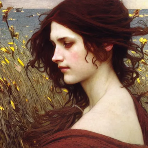 Prompt: wind kissed pictures, ashes, lament, photorealism, hyper - realism, 4 k, high resolution, hyper detailed, realistic, by waterhouse, mucha,