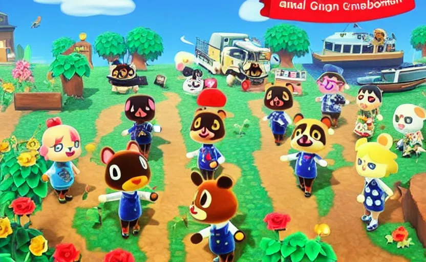 Image similar to animal crossing war