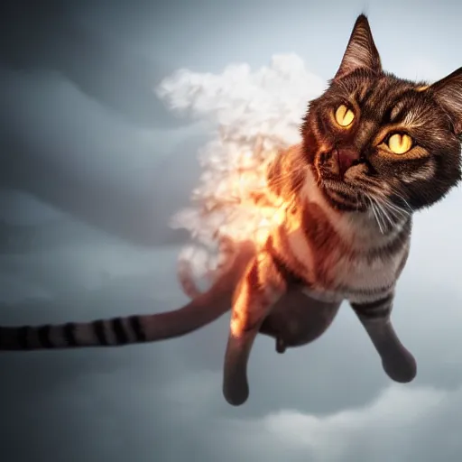 Image similar to tornado cat, realistic, cinematic lighting, octane render