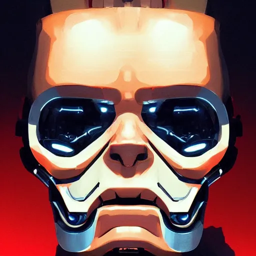 Image similar to face icon stylized minimalist terminator genysis, loftis, cory behance hd by jesper ejsing, by rhads, makoto shinkai and lois van baarle, ilya kuvshinov, rossdraws global illumination