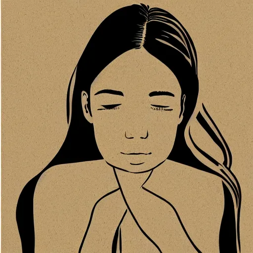 Prompt: beautiful portrait of a woman, papercuts in blanket, highly detailed