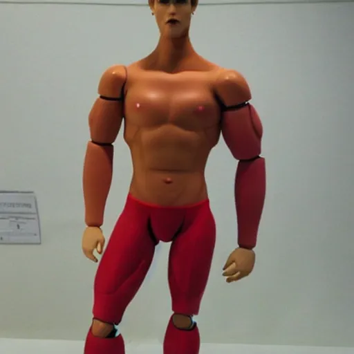 Prompt: muscular buff life sized ken doll also as a male android