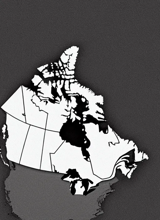 Image similar to professional fine detailed photo of a canada map, iphone photo, instagram, black and white - - cfg _ scale 7