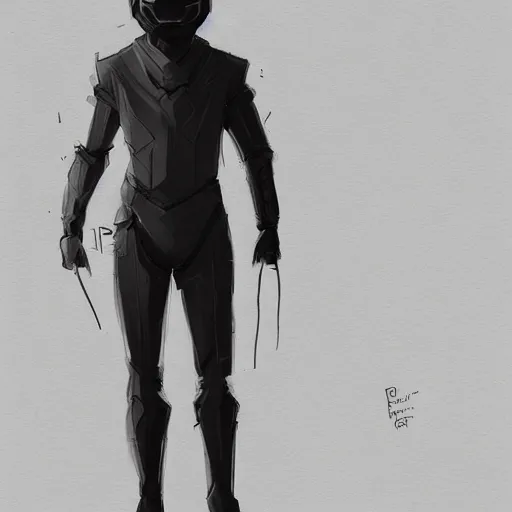 Prompt: concept art, stylized silhouette, super exaggerated proportions, concept design, sketch, male, science fiction suit, helmet, by ryan gitter