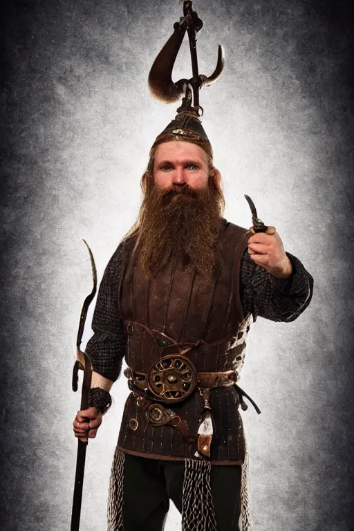 Prompt: old vintage full body photo of ancient viking warrior with full beard on the complex complex steam punk art deco antigravity engine during big viking event, extreme sports photography ,super high speed photography, dynamic photography,symmetrical face, clean face, muscular body, high speed,dirt and grawel in air, lens flares, dust partiles in the air, dramatic lighting, intricate, highly detailed, centered, smooth, sharp focus, sports photography, old photo, black and white, sepia, cinematic lighting, cinematic angle, national geographic