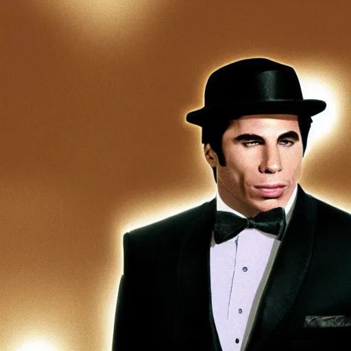 Image similar to john travolta as mafia boss