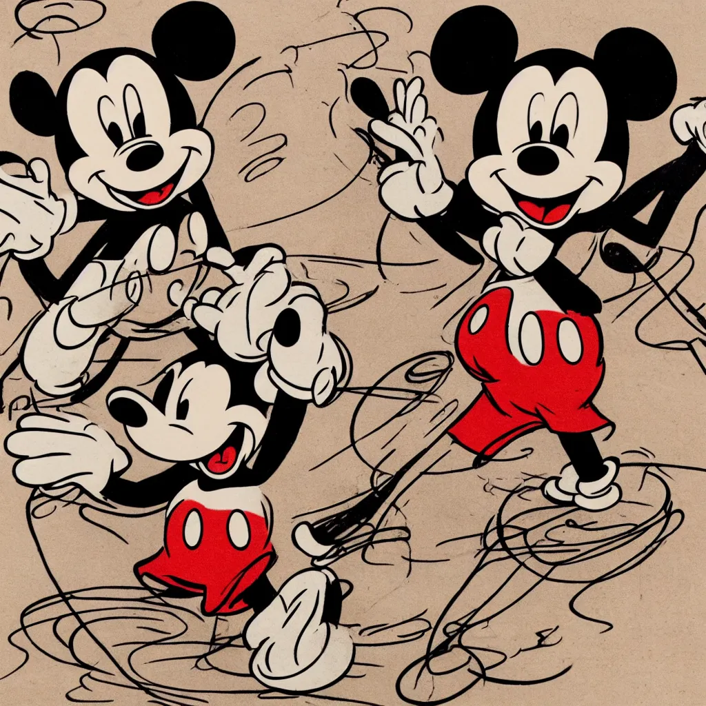 Image similar to an old demented mickey mouse discovering brownian motion