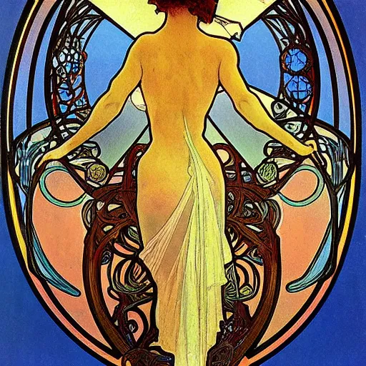 Image similar to Sticker of a ecosystem in a bottle , elegant art nouveau style, Alphonse Mucha, james gurney