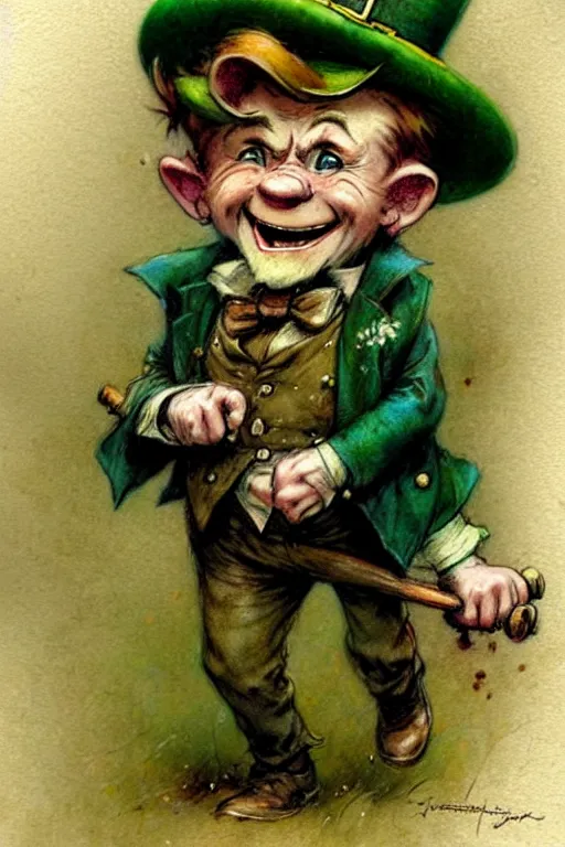 Image similar to ( ( ( ( ( 1 9 5 0 s leprechaun. muted colors. ) ) ) ) ) by jean - baptiste monge!!!!!!!!!!!!!!!!!!!!!!!!!!!!!!