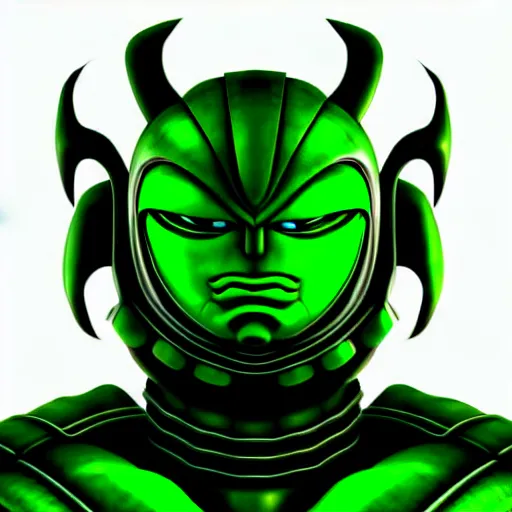 Prompt: a picture of a giant armour green man with his fist up in the alien land, vector art by mor than, low angle, trending on deviantart, mingei, flat shading, prerendered graphics, marvel comics, unreal engine 5