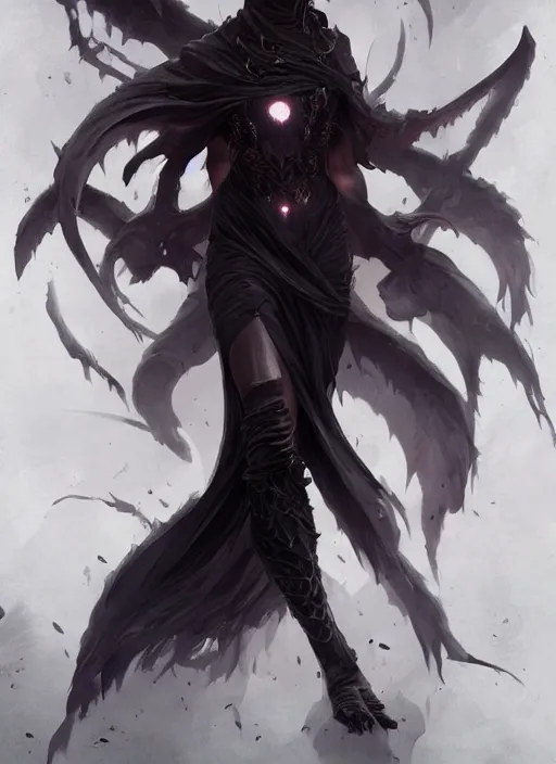 Image similar to a beautiful fullbody painting of a dark death goddess, by Greg rutkowski and artgerm, trending on artstation