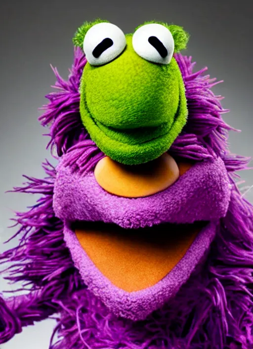 Image similar to studio portrait still of muppet!!!!! loki!!!!!! from avengers infinity war as a muppet muppet as a muppet, 8 k, studio lighting, key light,