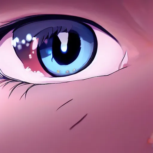 Image similar to a beautiful girl's eyes, stars are hidden in the eyes, 8 k, stunning, dream, highly detailed, super macro, surrealist, close - up view, makoto shinkai