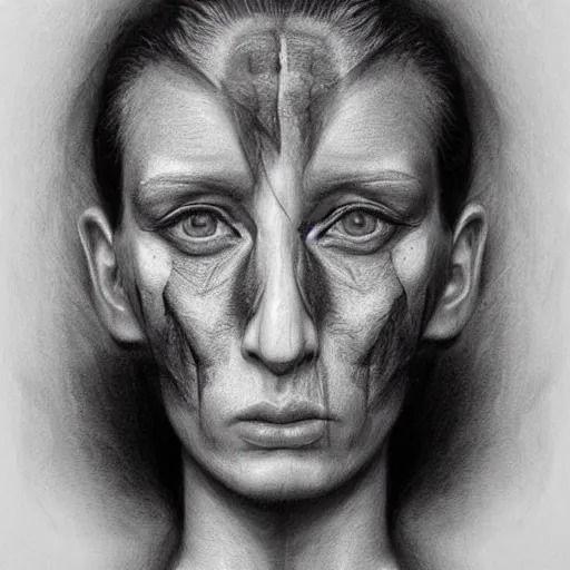 Image similar to a two people's face fusing together!!!!!!, fusing human faces, charcoal drawing by richard mortensen, matte drawing, hyper realism, zbrush, mannerism