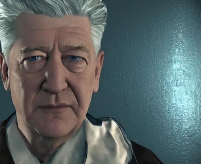 Image similar to screenshot of david lynch in until dawn ( 2 0 1 5 ), ps 5, 4 k, hi - res