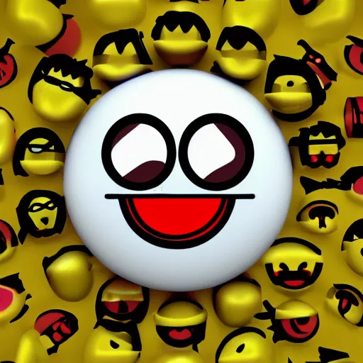 Image similar to cringe nerd emoji 3 d graphic rendered