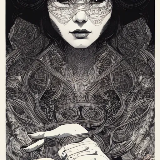 Image similar to mcbess illustration of a hand maiden, intricate complexity, by greg rutkowski, artgerm, ross tran, conrad roset, takato yomamoto, ilya kuvshinov. 4 k, beautiful, cinematic dramatic atmosphere