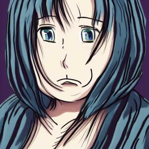 Image similar to ugly fat morbidly obese anime girl wrinkled face