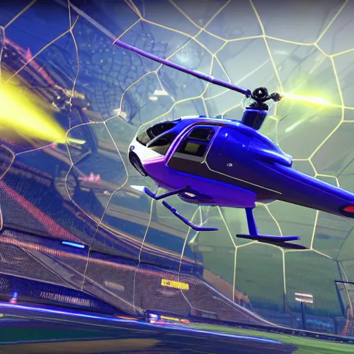 Image similar to an helicopter in rocket league, 4 k