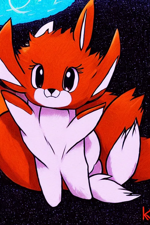 Prompt: An Eevee fox lying on a red carpet, poster art by Ken Sugimori, featured on Pixiv, furry art, anime aesthetic, poster art, 2d